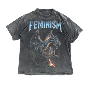 Feminism Dragon T Shirt Gothic Fantasy Castle 90s Retro Graphic Tee Feminist Empowerment Retro Vintage Metal Aesthetic Unisex Tshirt, Gift For Men -  Unisex S-3XL - Menswear & Womenswear - Streetwear Tops - Casual Cotton Crewneck Shortsleeve Tshirt