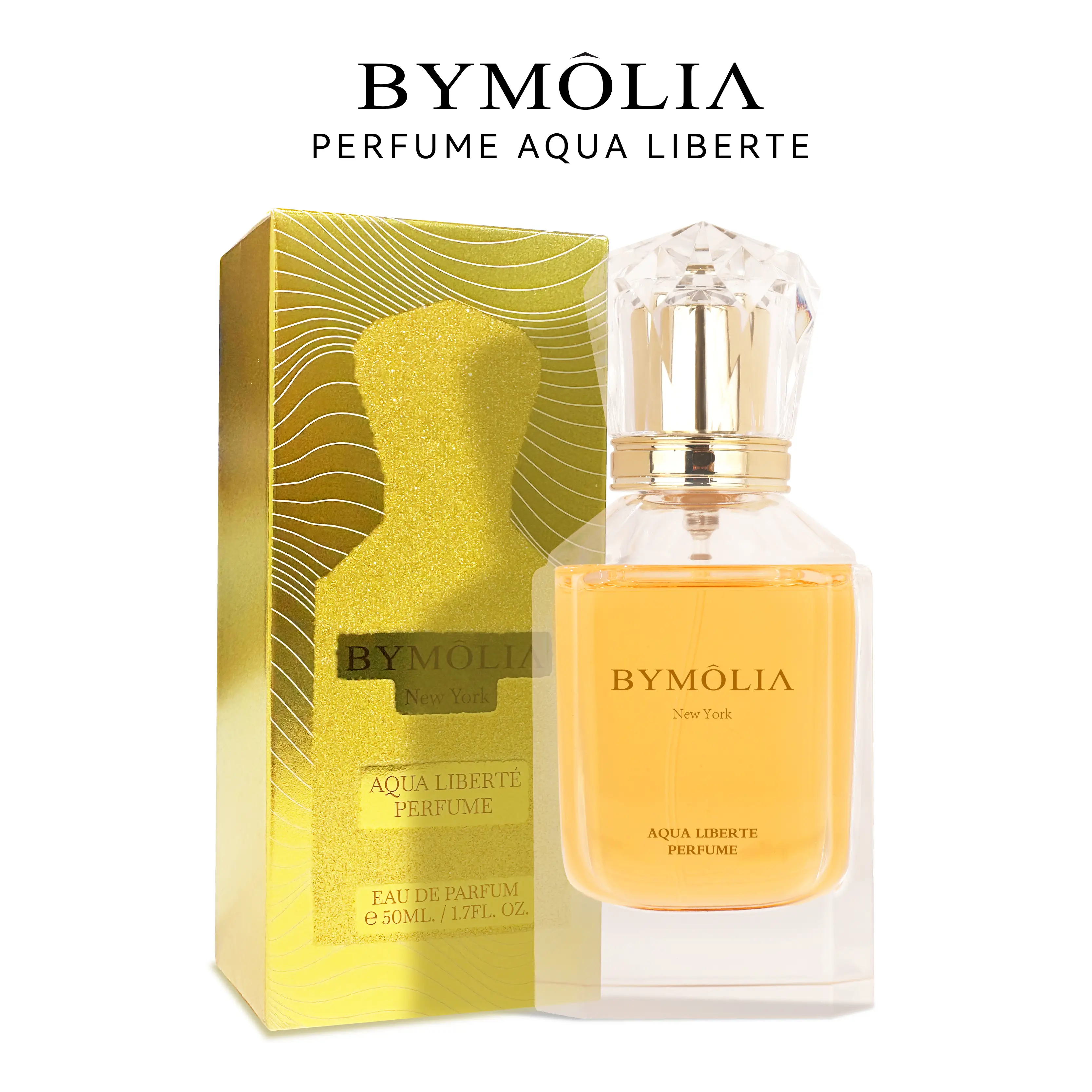 BYMOLIA Aqua Liberte Perfume Spray - Long Lasting Addictive Eau de Parfum for Unisex - Vanilla & Musk, 1.7 Ounce / 50ml - Aromatic Woody Scent