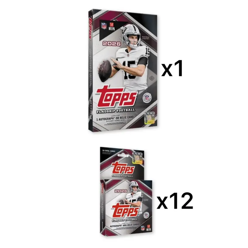 Break 78 Pick Your Team: (1) 2026 Topps Flagship Football Hobby Box + (12) 2026 Topps Flagship Football Hanger Boxes