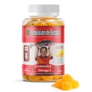 Emulsion De Escocia Omega 3 Gummies for Kids - Mango Flavor - Immune & Liver Support – with Vitamins A, D3, Folic Acid + Zinc, Iron & Calcium - 30 Gummies