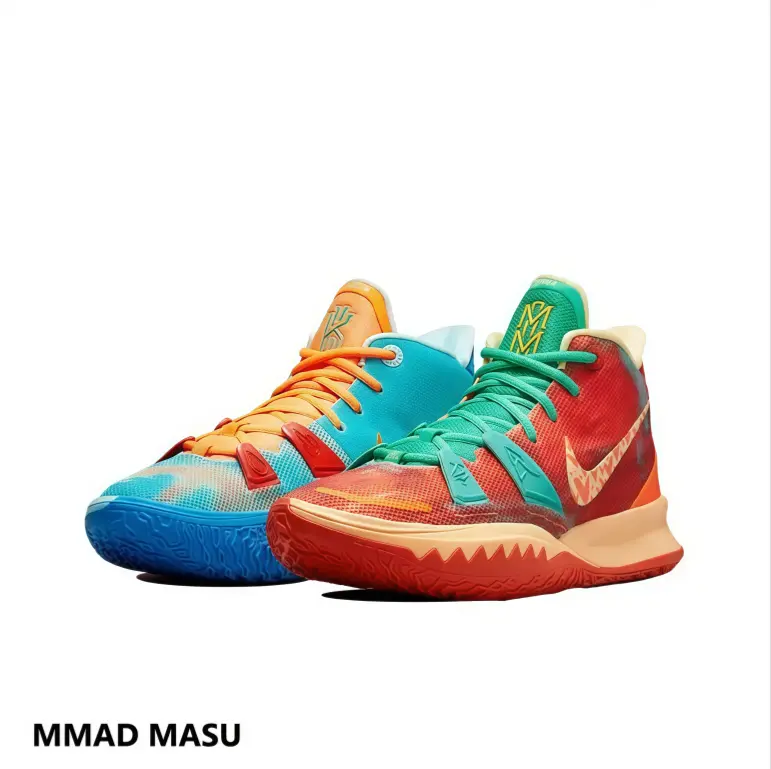 Vintage Mismatched Multi-Color High-Top Basketball Sneakers Collectible, Brand-New Soft Woven Fabric Upper, Tough Anti-Slip Outsole, Striking Asymmetrical Color Layout, Full Original Matched Shoe Box Included