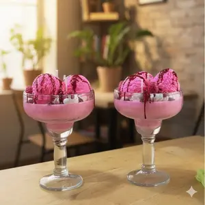 Strawberry Ice Cream Delight Soy Candle Hand-Poured Natural Wax Long-Lasting Aroma Sweet Fragrance for Household