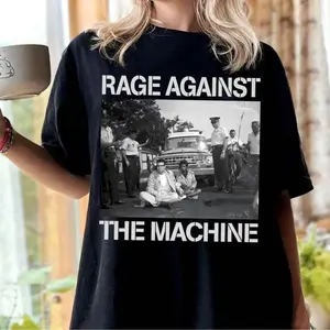 3D Artistry Store Bernie Sanders Anti Oligarchy Political Activism T-Shirt Featuring 1963 Arrest Photo And Rage Against The Machine Resistance Design