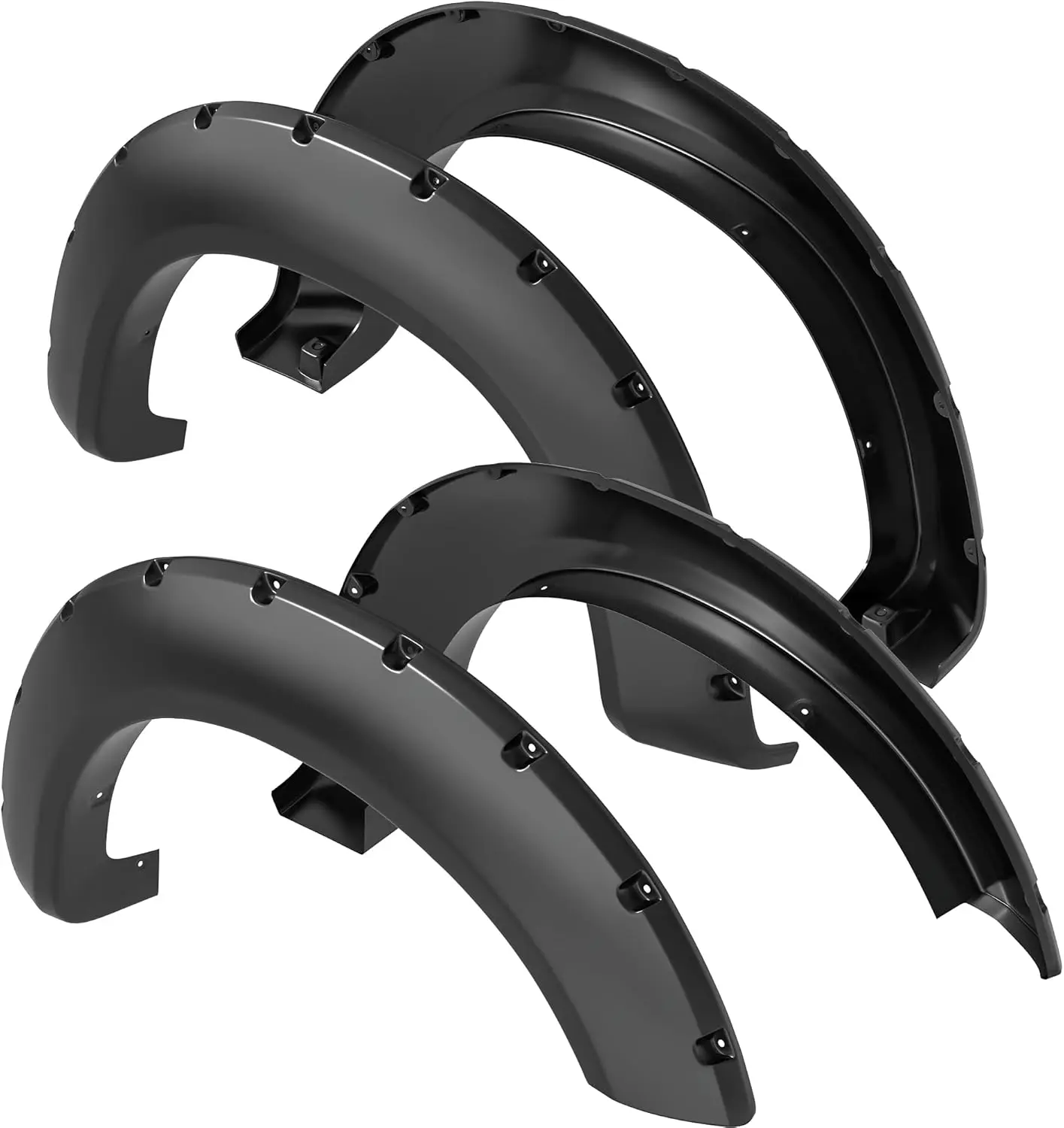 OEDRO Pocket Riveted Fender Flares, Compatible with 2011-2016 Ford F250 F350 Super Duty (Excl. Dually), 4 Pcs Paintable Wheel Flares