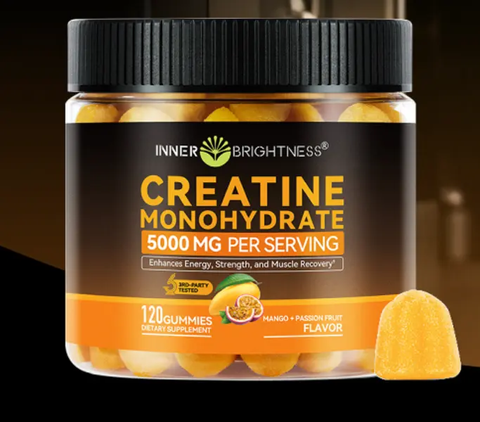Creatine Monohydrate Gummies 5000mg for Men and Women Vegan Creatine Chews for Muscle Growth Strength and Post Workout Recovery Support Sugar Free Energy Boost Daily Fitness Supplement 3rd Party Tested