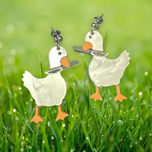 Fed up Goose Earrings --- Handmade/Laser cut