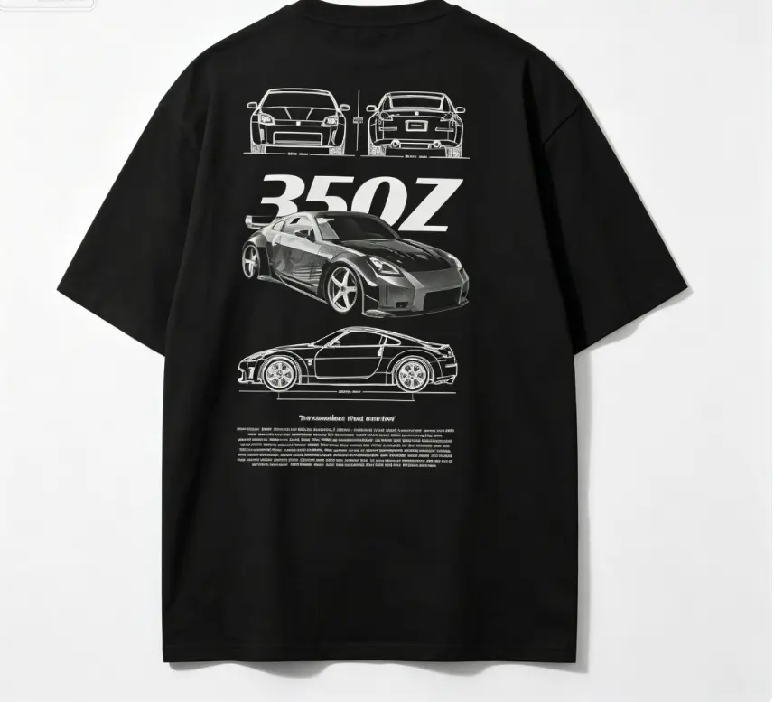 350Z TShirt – Drift Sport Car JDM Fans Casual Unisex Streetwear, Regular Fit, 180g 100% Cotton Racing Tee, Fashion Y2k Short Sleeve, Hip Hop Tshirt, For Summer