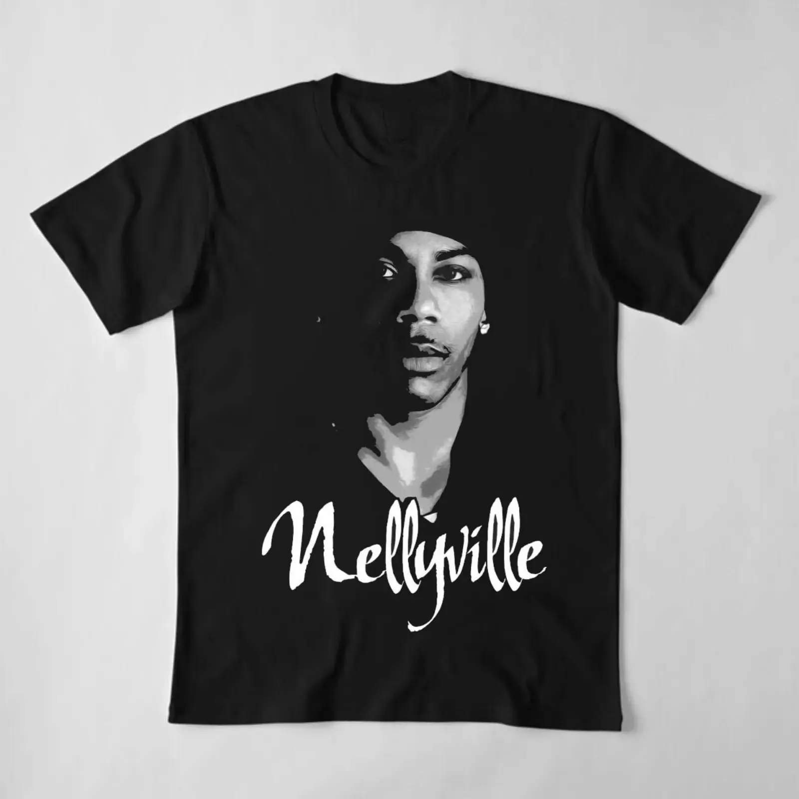 Nelly Nellyville Vintage Black White Portrait Graphic T-Shirt – Retro Rap Album Fan Tee