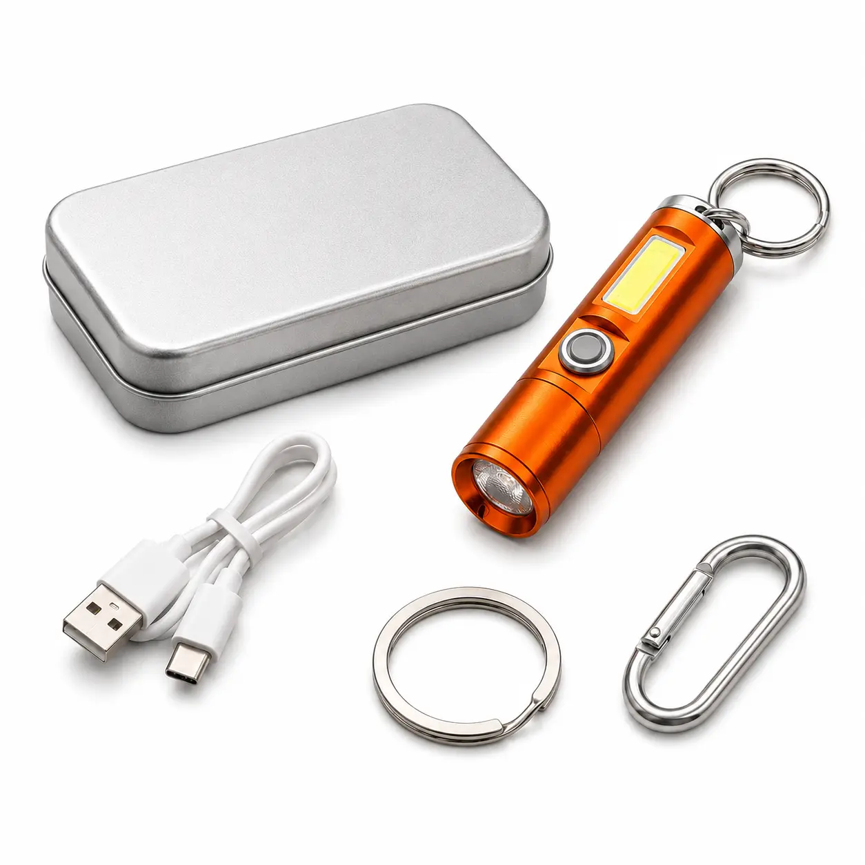 2026 New Unisex Mini Aluminum Alloy White Laser Flashlight - USB Rechargeable (USB Port), Built-in Battery, Adjustable Zoomable Torch with 395nm UV Detection, Pocket-Sized Portable Metal Gift Box Tool, Outdoor EDC for Camping, Pet Stain Detection, 2026 Ne