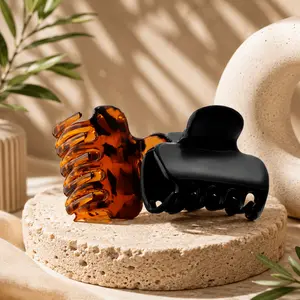 Medium Matte Hair Claw Clips Set for Women – Non Slip Strong Hold Hair Clips for Thick Thin Curly Straight Hair, Everyday Styling Accessories, Black & Tortoise