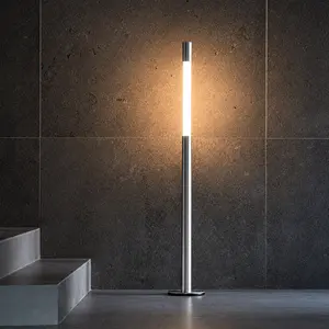 Modern Minimalist Telescopic Floor Lamp, LED Linear Slide Light with 3 Color Temperatures, Adjustable Height Slim Pole Light, Dimmable Standing Lamp for Living Room, Bedroom, Office, Matte White