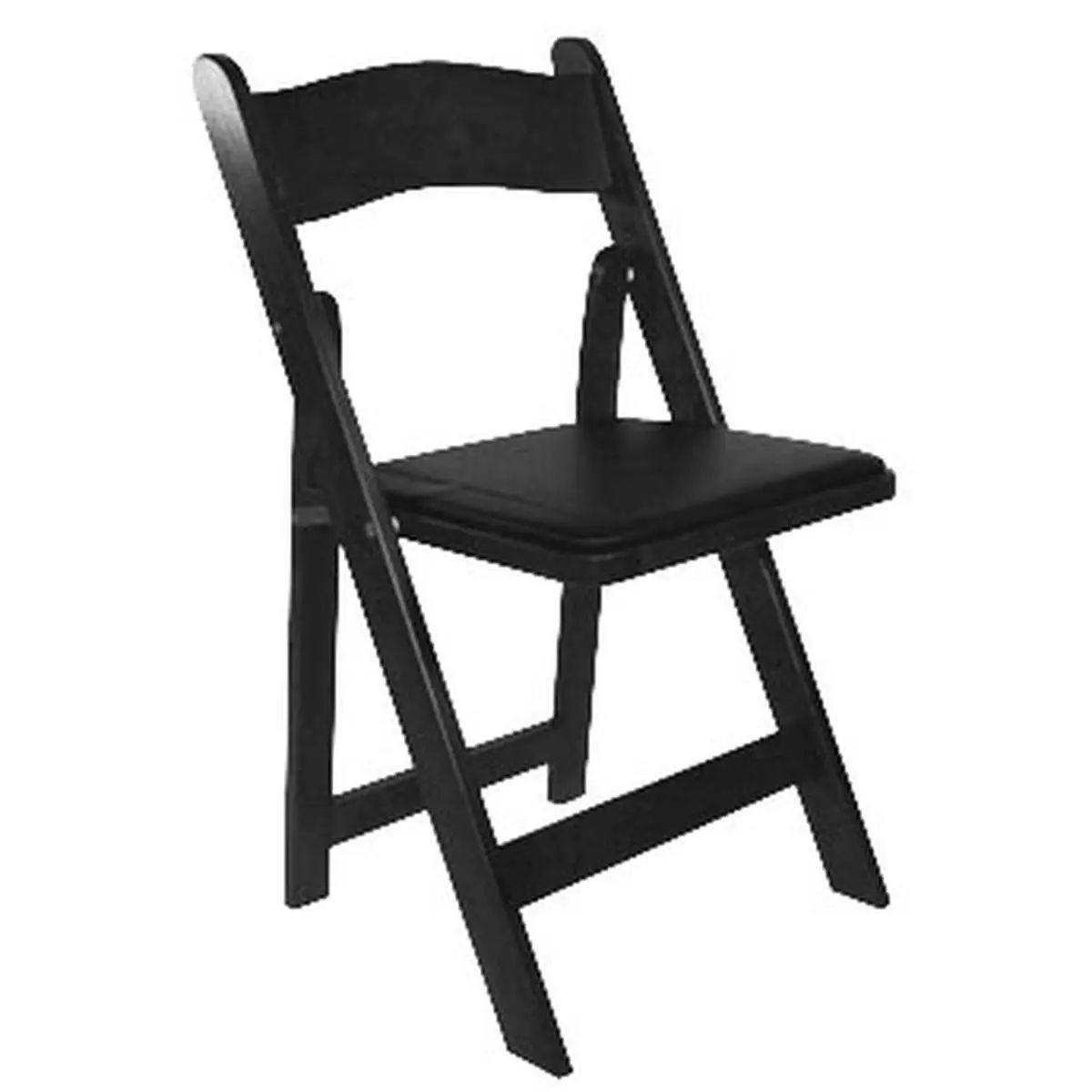 Durable American Classic Black Wood Foldable Chair (A-101-BK-4) - 30.5 in., 17.5 in. width, 44 lbs, detachable padded seat - Commercial Indoor Furniture Set of 4