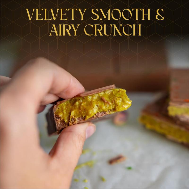 Dubai-Style Mini Chocolate Bar (3 oz) – Premium Milk Chocolate with Golden Kadayif Crisps & Hand-Harvested Pistachios | Imported from Turkey