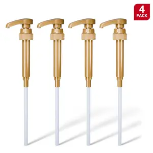 Coffee Syrup Pump Dispenser, 4 Counts Precise Dispensing & Lockable Design Pump, Easy To Use & Clean, Ideal for Liquid & Paste, Kitchen Utensils Gadgets, Beverage Utensil, Kitchen Tools