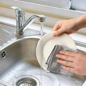 10pcs Multifunctional Metal Cleaning Cloth Dry Mesh Ultrafine Fiber Cleaning Cloth Kitchen Scrubbing Pad Suitable for Wet Cleaning Cloth for Kitchen Stove