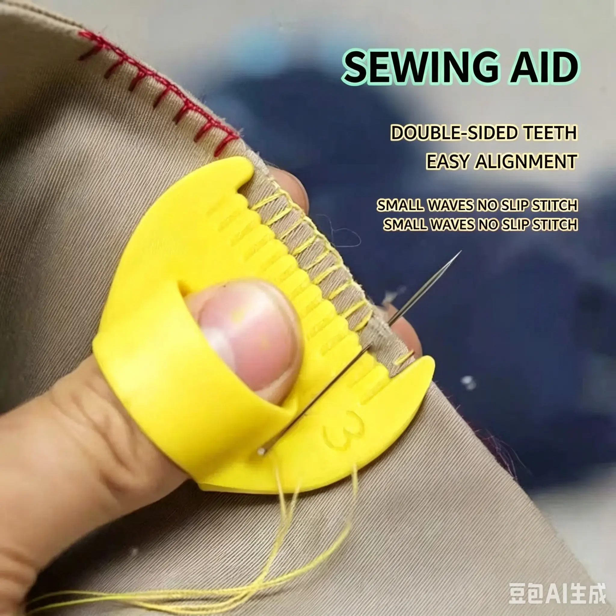 2Pcs/set Hand Sewing Guide Tool, DIY Stitching Aid for Even Seams, Beginner-Friendly Finger Sewing Helper, Sewing Tools