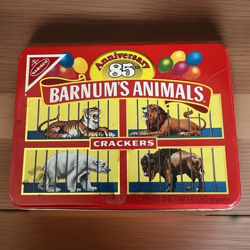 Vintage 1987 Nabisco Barnum's Animals Crackers 85th Anniversary Metal Tin Box