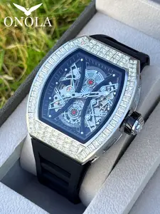 ONOLA Men's Elegant Mechanical Watch, Hollow-Out Design, Glow Display, 3atm Waterproof, Automatic Wind-Up, Perfect Gift