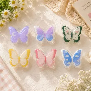 Butterfly Watercolor Accessory Phone Grip, Vintage Animals Phone Holder, Aesthetic Phone Stand Holder, Accessory Gift for Book lovers