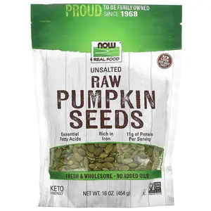 NOW Foods Real Food, Raw Pumpkin Seeds, Unsalted, 16 oz (454 g)
