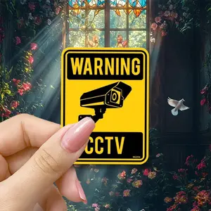 Classic Bold Warning CCTV Self Adhesive Sticker, Security Camera Notice, Sg254, Durable & Easy-To-Apply Safety Signage