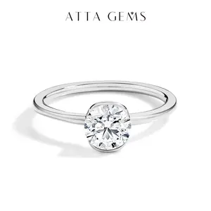 Classic Round Cut 1.0ct Synthetic Moissanite Ring for Women Daily Engagement Party Fine Jewelry  R124