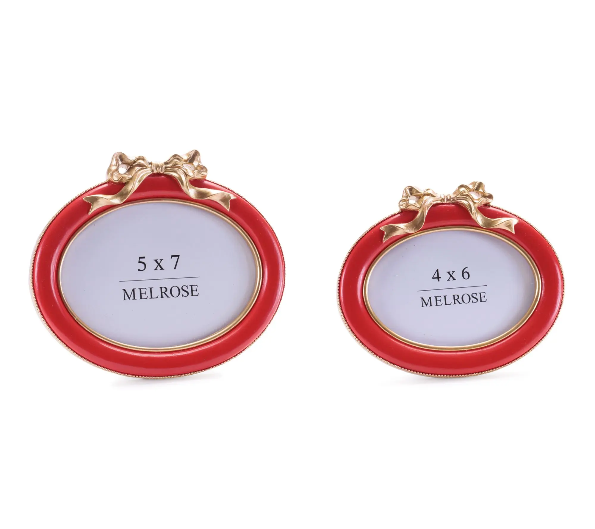 Melrose Red Oval Bow Photo Frames (Set of 2)