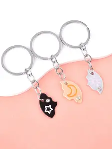 Sun Moon Star Magnetic Best Friend Keychain Set for 3 – Matching Friendship Keychains Puzzle Pendant Gift for Besties Family Mother's Day