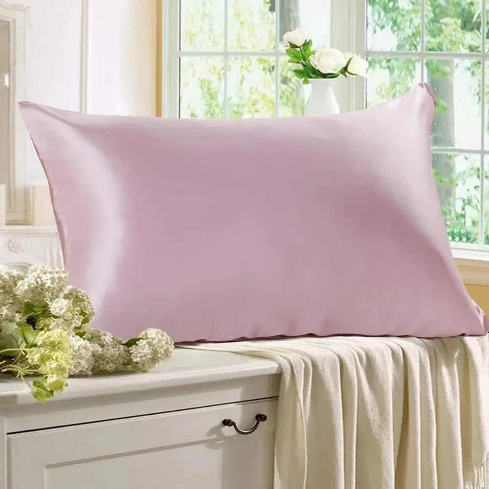 100% Pure Mulberry Silk Pillowcase - 22 Momme Luxury Bedding, Wrinkle-Resistant, Machine-Wash, Skin-Friendly, Smooth Texture for Skin & Hair Care (Standard Size, Pink)