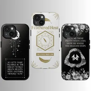 Sleep Token band lyrics-themed phone cases, compatible with iPhone 17-11 Pro Max/Plus and Samsung Galaxy S23-25.