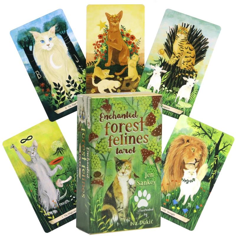 Secret Cat Tarot Cards Set, Portable 78-Card Deck for Fortune-Telling & Spiritual Guidance, Ideal Gift for Ages 14+