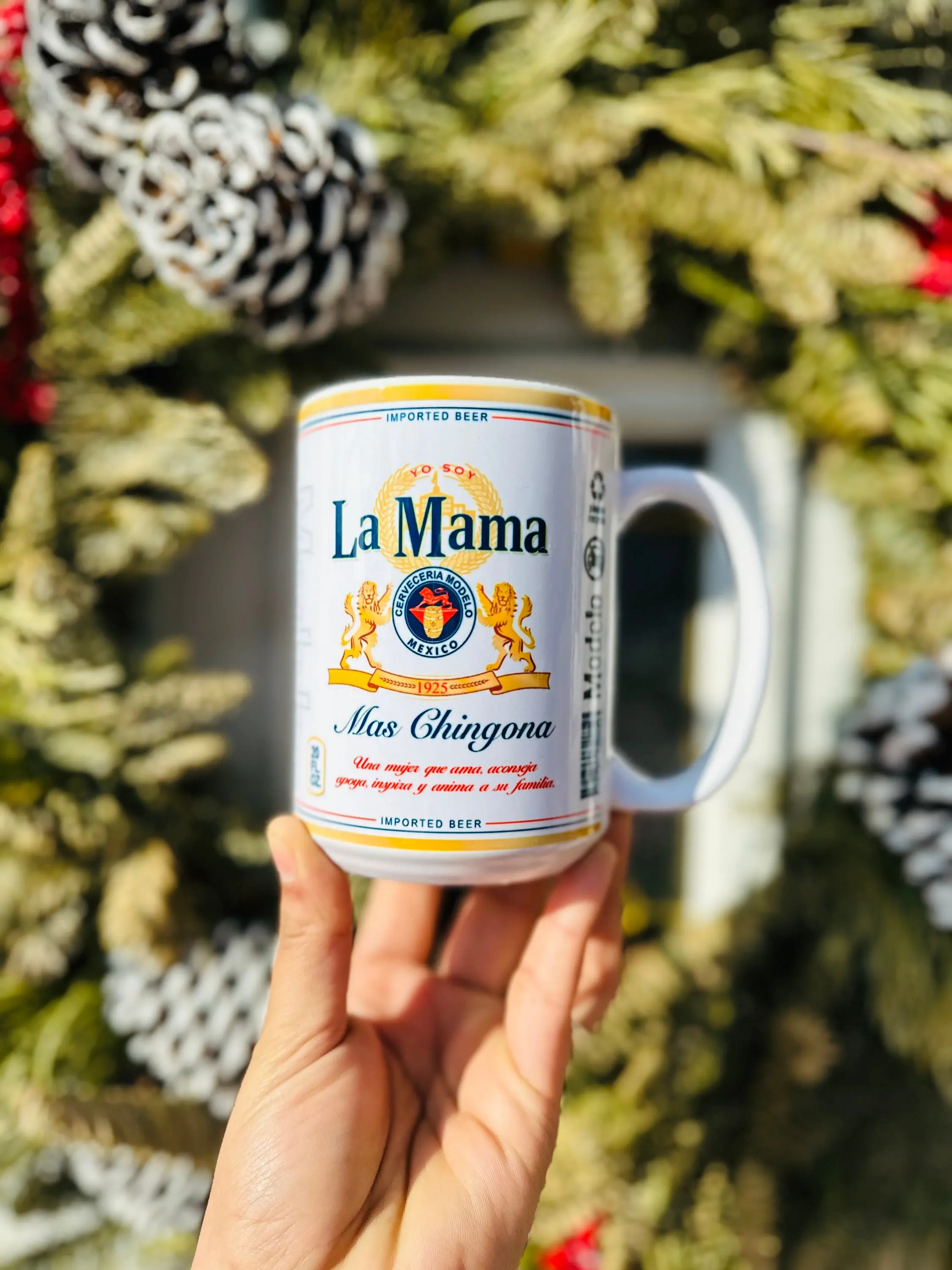 La Mamá Coffee Mugs, Gifts For Mom, Mothers Day Gifts, La Mamá Más Chingon, Mas Chingon mugs, Gifts For Him, Ceramic Coffee mug, Gifts For Friend Beverage Drinkware