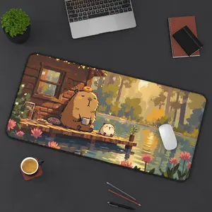 Cozy Bear Desk Mat – Cute Aesthetic Gaming & Office Mouse Pad