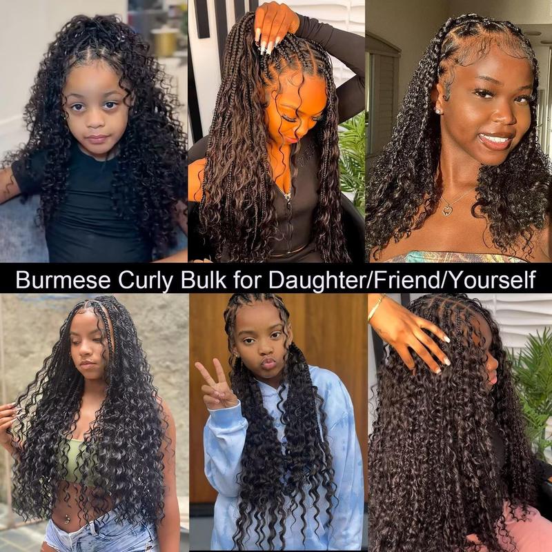 Lemoda Boho Human Braiding Hair Burmese Curly Bulk Human Hair Extensions For Bohemian Knotless Braids No Weft 12inch-32Inch 3Bundles/Lot 100g/1Bundle 1B Natural Black Salon-Quality Lemoda Boho Human Braiding Hair Burmese Curly Bulk Human Hair Extensions For Bohemian Knotless Braids No Weft 12inch-32Inch 3Bundles/Lot 100g/1Bundle 1B Natural Black Salon-Quality
