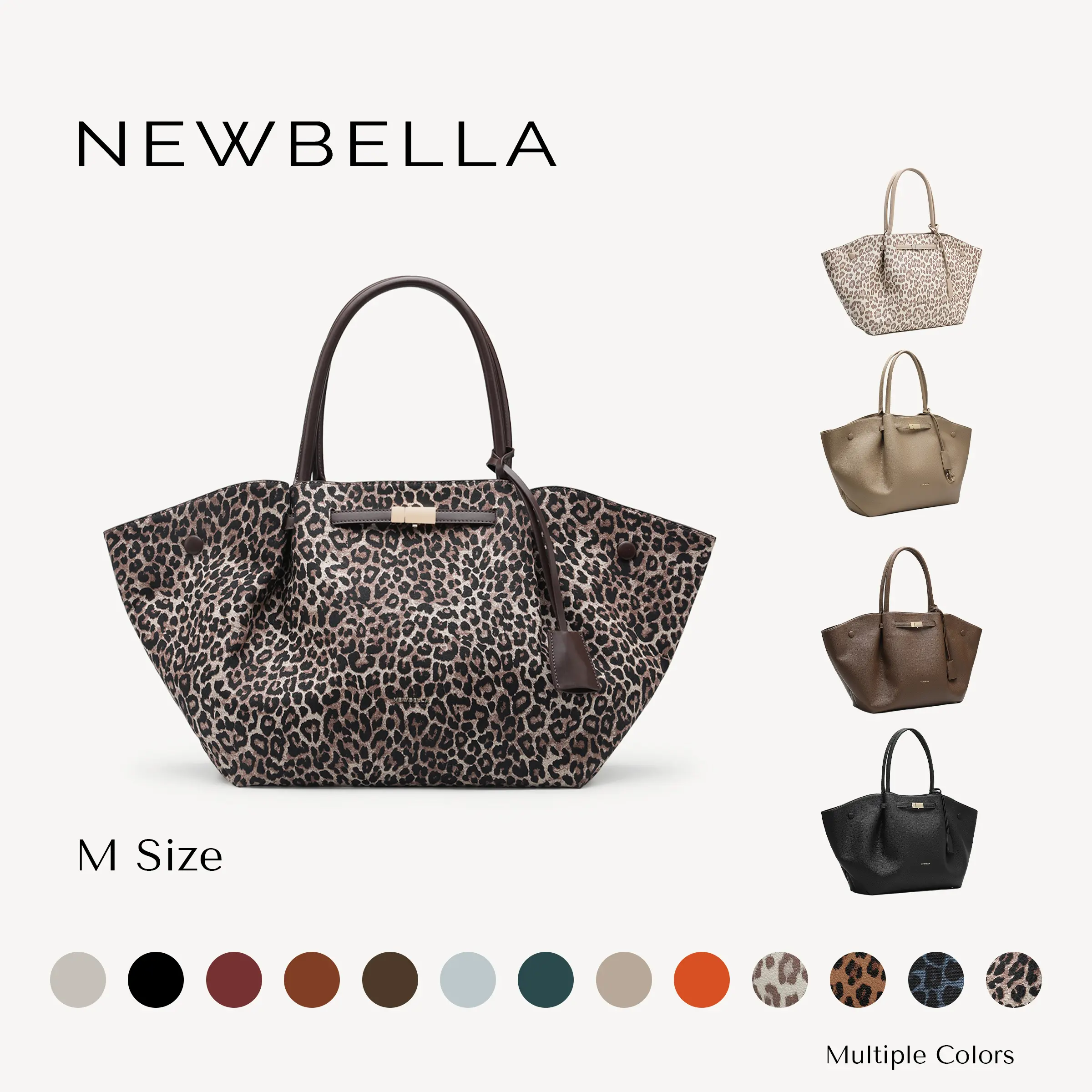 NEWBELLA Marella Top Handle Tote Bags - Elegant PU Leather Tote with Detachable Charm & Magnetic Closure System for Everyday Use 23.6" x 12.6" x 5.5" x 11"