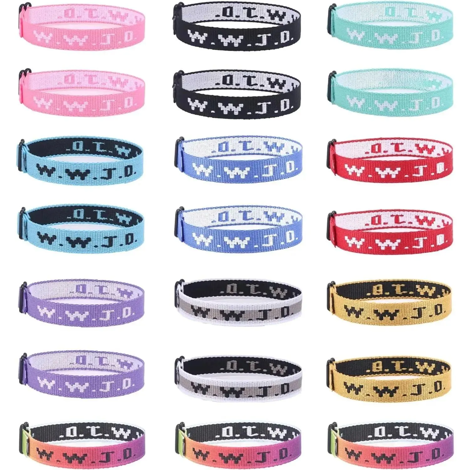 21PCS WWJD Inscription Compassion Bracelets Bulk, Adjustable Religious Accessories, Motivational Inspirational Wristbands with 21 Message Cards for Christian Gifts, Compassion Bracelet, Motivational Bracelets