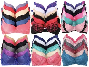 Women's 6-Item Pack Of  Random Assorted Print Bras (Sizes 30A To 46DDD)
