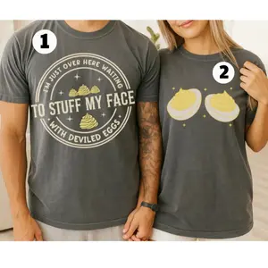 Inappropriate Couples Shirts, Comfort Color Matching Thanksgiving Shirt, Fall Season Husband Wife Gift Funny Foodie Couple Gift