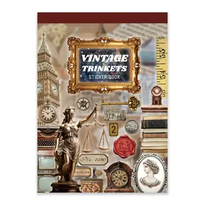 Vintage Trinkets Sticker Book 30 Sheets 308 Pcs Retro Ephemera Decals for Journal Scrapbooking DIY Crafts Christmas Memory Keeping Gifts with Scene Application