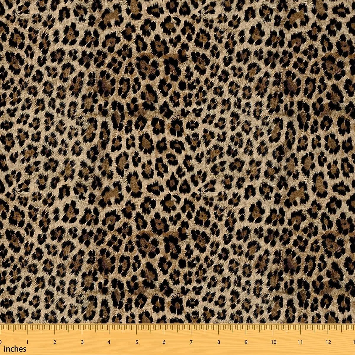 Leopard Print Fabric,Cowhide Fabric Brown Cow Fur Animal Decor Soft Flannel