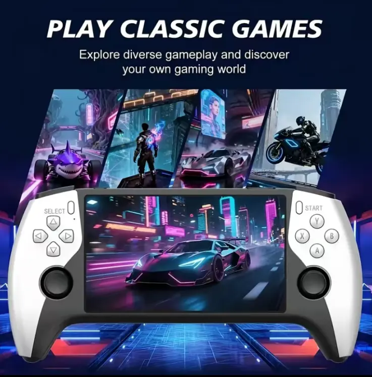 New Generation Sf3500 Upgrade Version Handheld GameConsole, 5 Inch IPS Full-HD Screen, 3000mah Long-LastingBattery, Ideal for Gaming Enthusiasts, Compact, Portable Gaming System