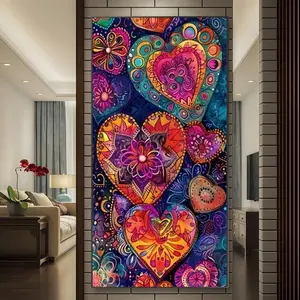 Heart Pattern DIY Diamond Arts Colorful Painting Kit without Frame, DIY 5D Diamond Arts Colorful Painting Kit, Wall Art Decor for Home, Diamond Painting Kits