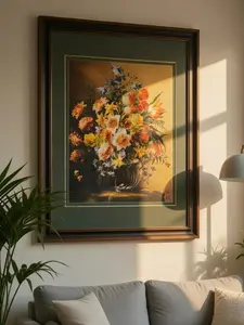 Custom Hand Embroidered Flower Bouquet Artwork, Personalized Full Stitch Embroidery Hoop Wall Art, Unique Gift for Her Home Decor，Handmade Finished Artwork