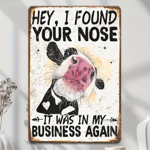 Vintage Cow Design Metal Wall Art For Bedroom Garage Porch Cafe Bar And Farmhouse Decor No Electricity Needed Classic Humorous Iron Plaque