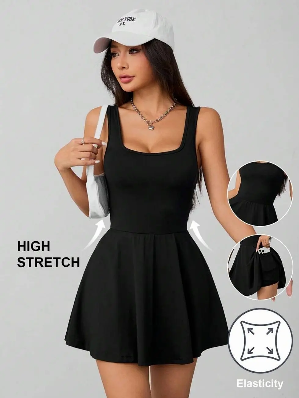 Women's Sleeveless Jumpsuit, Petite Fit Romper with Pockets for Casual Summer Wear