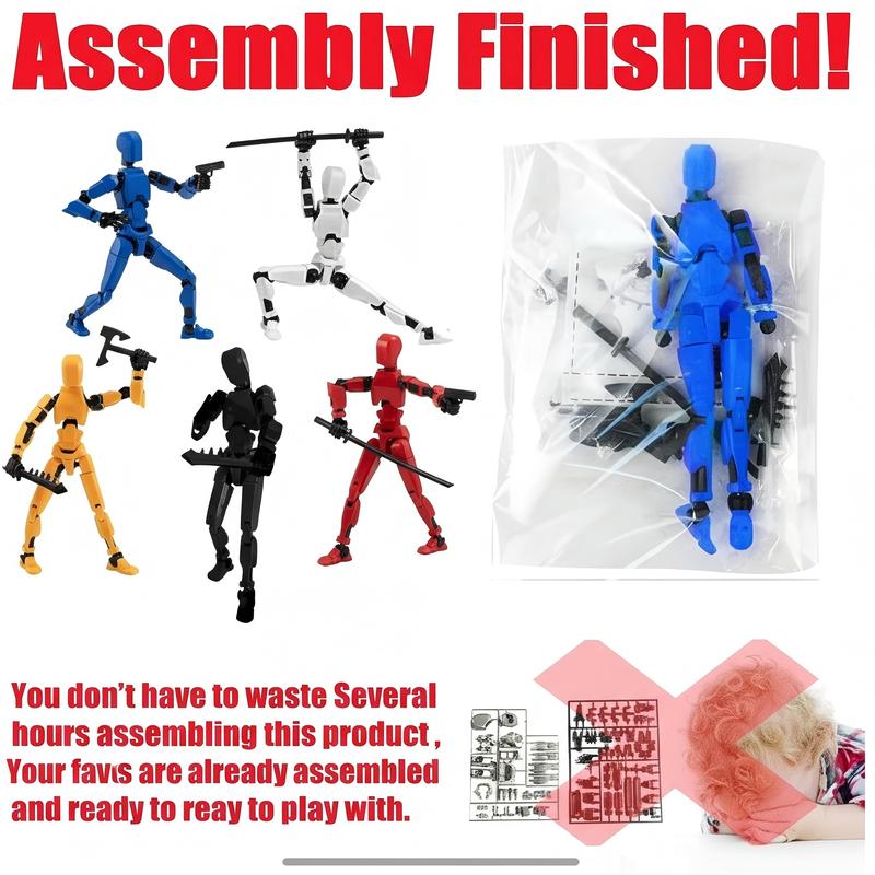 Assembled 3-piece set of 3D printed multi-joint action figures T13, fully movable robot model, suitable for stop-motion animation, Halloween gifts and Christmas gifts,Collectible Figurines Metal Anime Design，print action figure