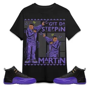 Jd 12 Field Purple Unisex Shirt Martin GD Steppin, Shirt To Match Sneaker Unisex