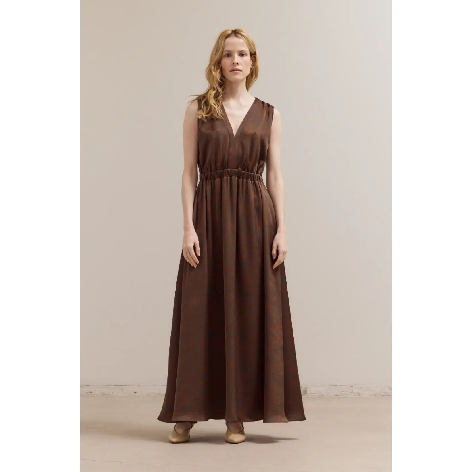 Heather Bronzed Satin Dress