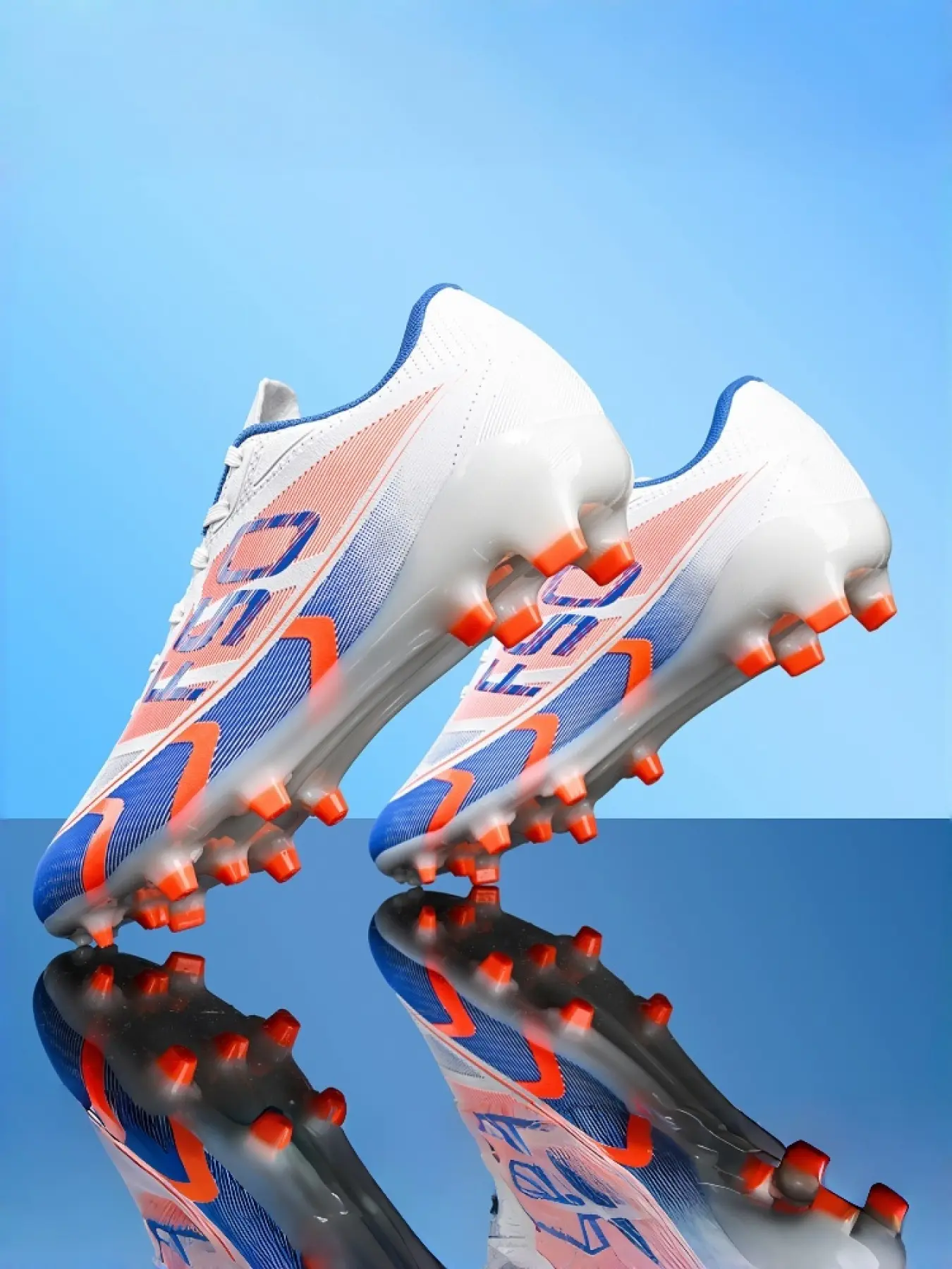 1 pair of youth & adult unisex professional firm-ground soccer cleats| Colorful Competitive Style | Premium Upper + TPU Anti-Twist Sole + Ball Control Texture | Natural Turf Matches/Training, Pro-Level Turning & Passing Essential