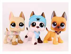 Mini Pet Shop Bobble Head Great Dane Dachshund Spaniel Dogs Shorthair Cat Action Figure for Kids Easter Birthday Gift